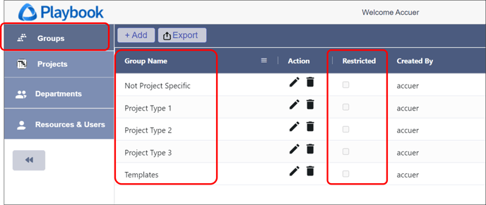Admin - Groups - 1 - Folders by Project Type