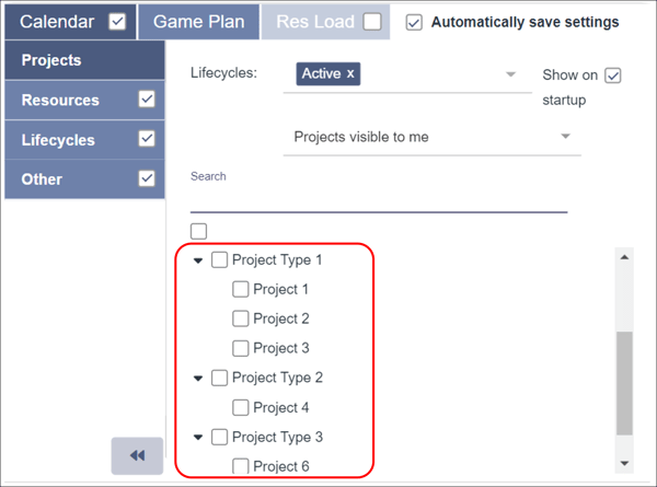 Admin - Groups - 3 - Projects in Playbook organized by Group