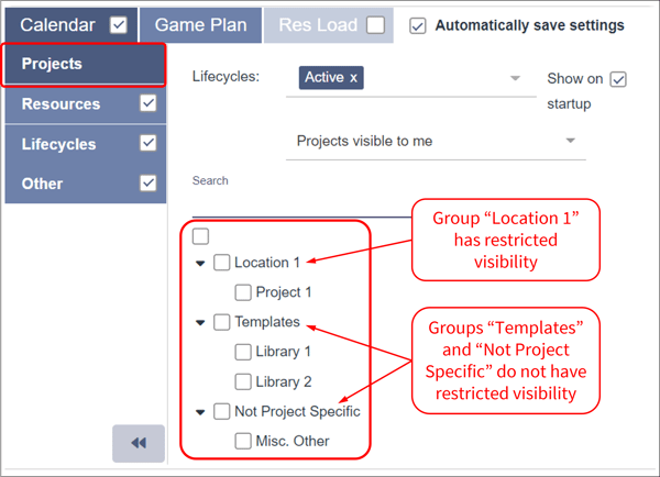 Admin - Groups - 6 - Projects in Playbook organized by Location