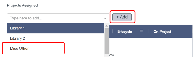 Admin - Resources and Users - 9b - Assign Projects