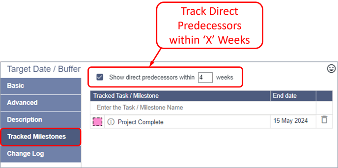 Feb 2024 - Buffer Enhancements - Track Direct Preds within X Weeks - 2