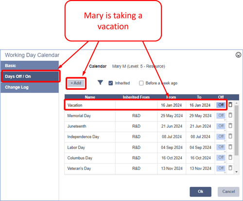 Jan 2024 - NWD - 6- Mary - Taking Vacation on Jan 16