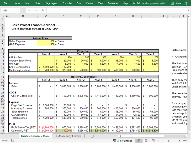 Simple COD Worksheet