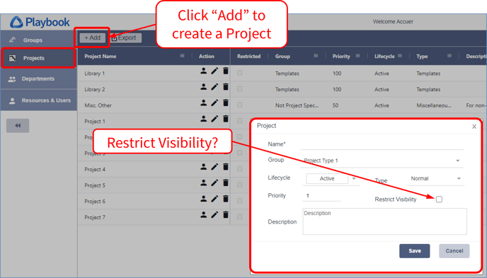 Admin - Projects - 7 - Project-level visibility control