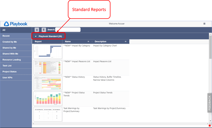 Reports Overview - Standard OOB Reports - 2